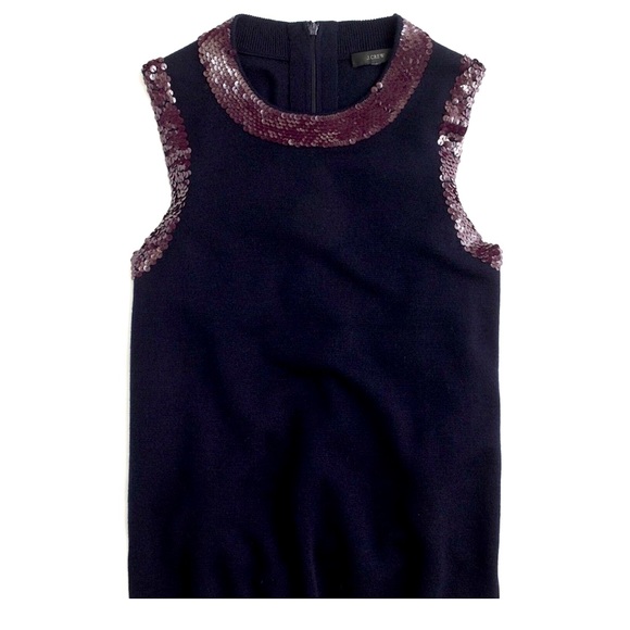 J Crew Sequin Crewneck Sleeveless Shell Top XL - Picture 2 of 5